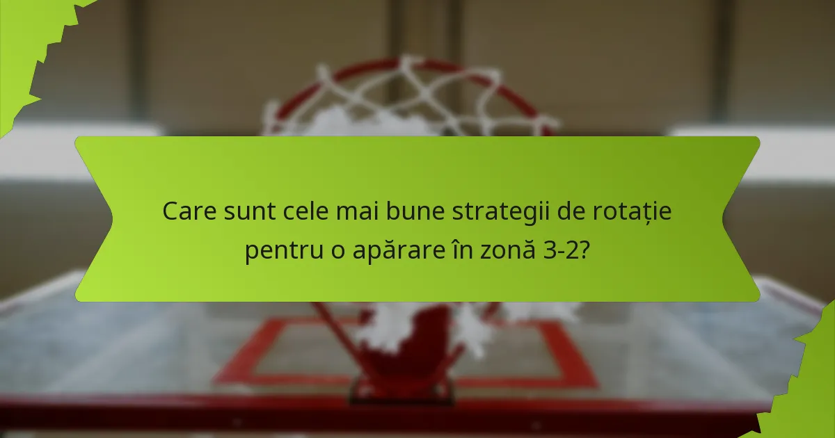 Care sunt cele mai bune strategii de rotație pentru o apărare în zonă 3-2?