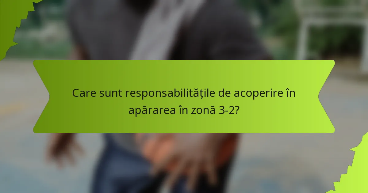 Care sunt responsabilitățile de acoperire în apărarea în zonă 3-2?