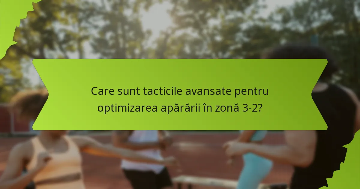 Care sunt tacticile avansate pentru optimizarea apărării în zonă 3-2?