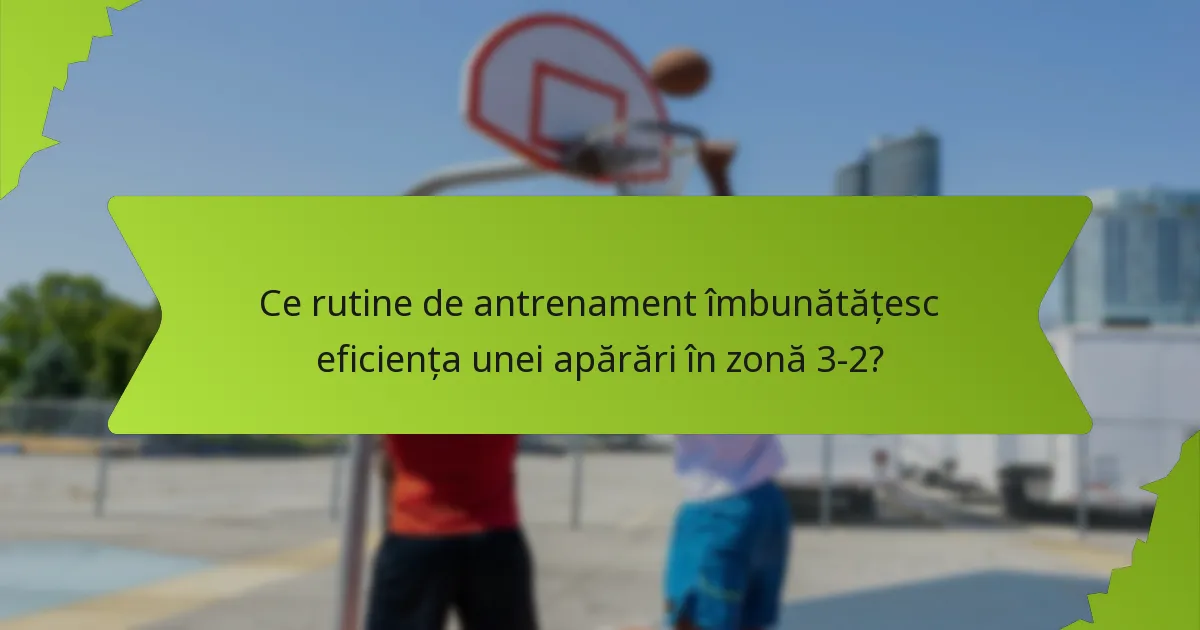 Ce rutine de antrenament îmbunătățesc eficiența unei apărări în zonă 3-2?