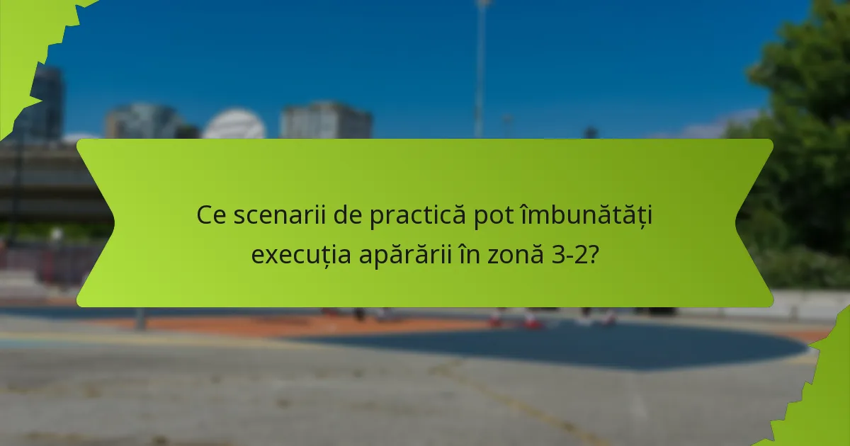 Ce scenarii de practică pot îmbunătăți execuția apărării în zonă 3-2?