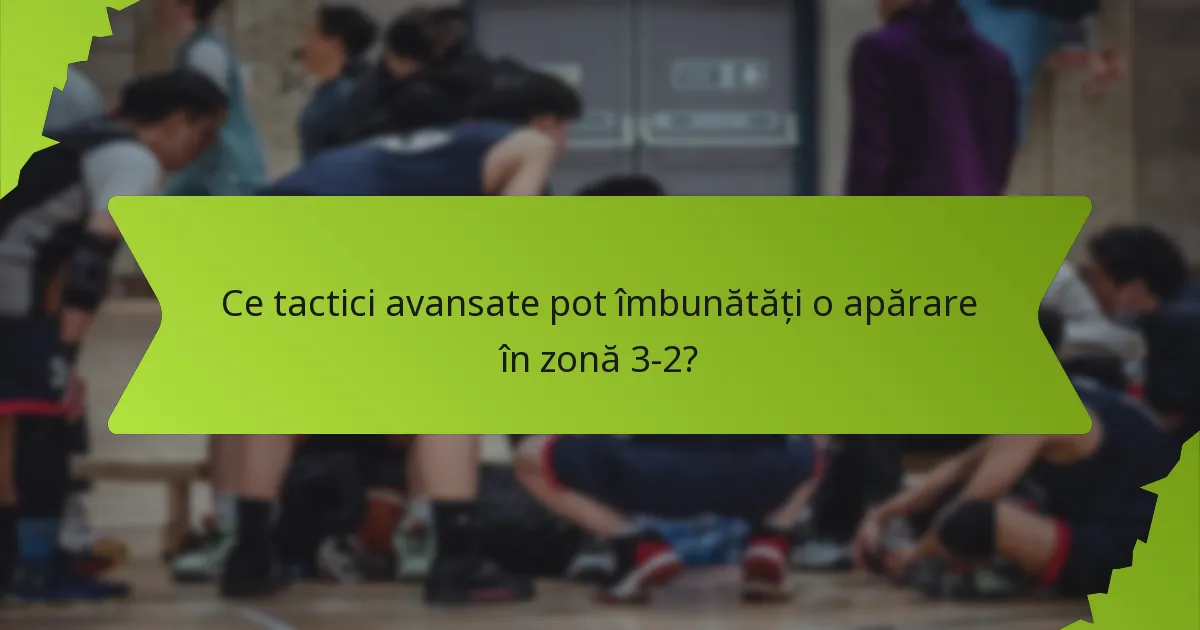 Ce tactici avansate pot îmbunătăți o apărare în zonă 3-2?