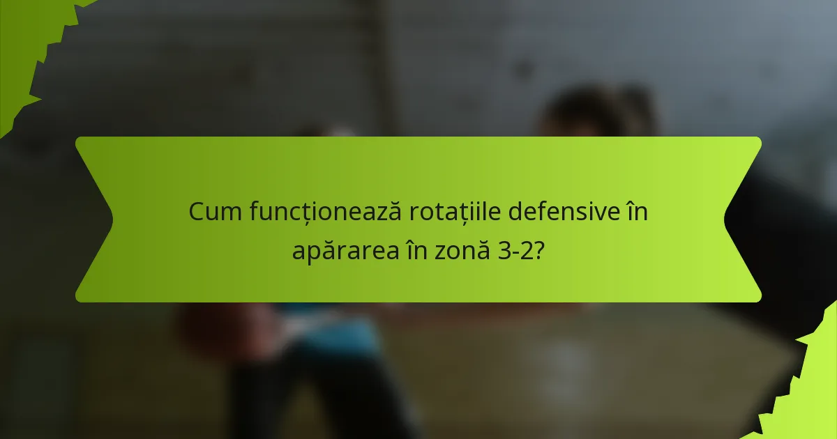 Cum funcționează rotațiile defensive în apărarea în zonă 3-2?