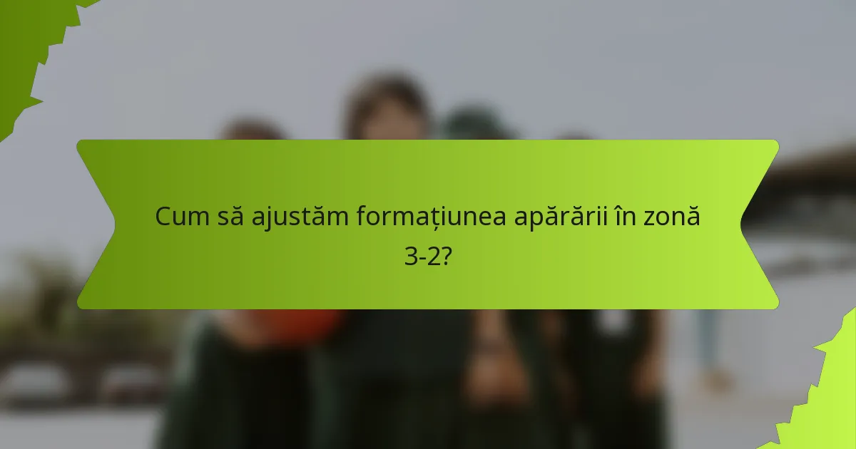 Cum să ajustăm formațiunea apărării în zonă 3-2?