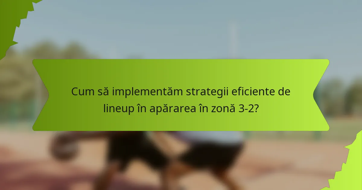 Cum să implementăm strategii eficiente de lineup în apărarea în zonă 3-2?