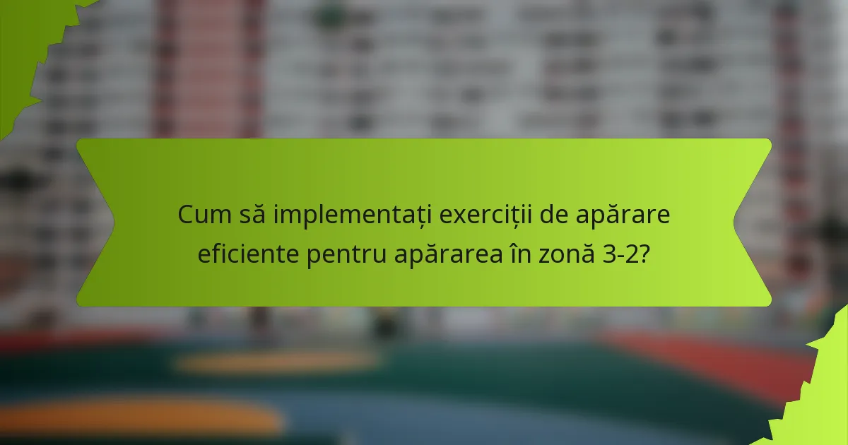 Cum să implementați exerciții de apărare eficiente pentru apărarea în zonă 3-2?
