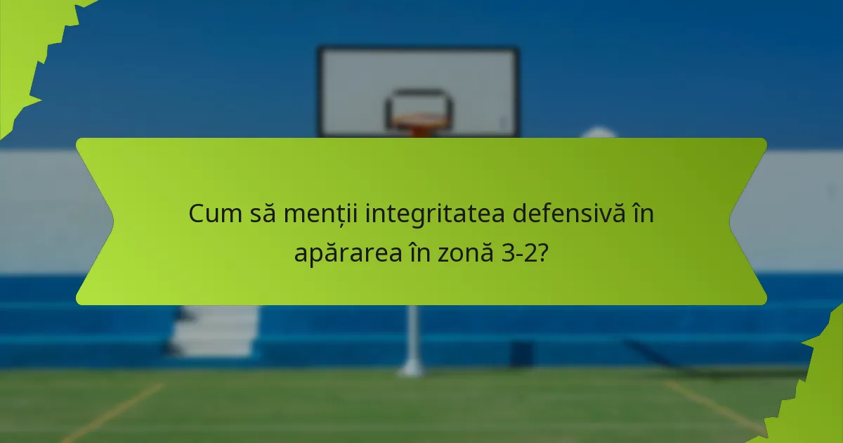 Cum să menții integritatea defensivă în apărarea în zonă 3-2?